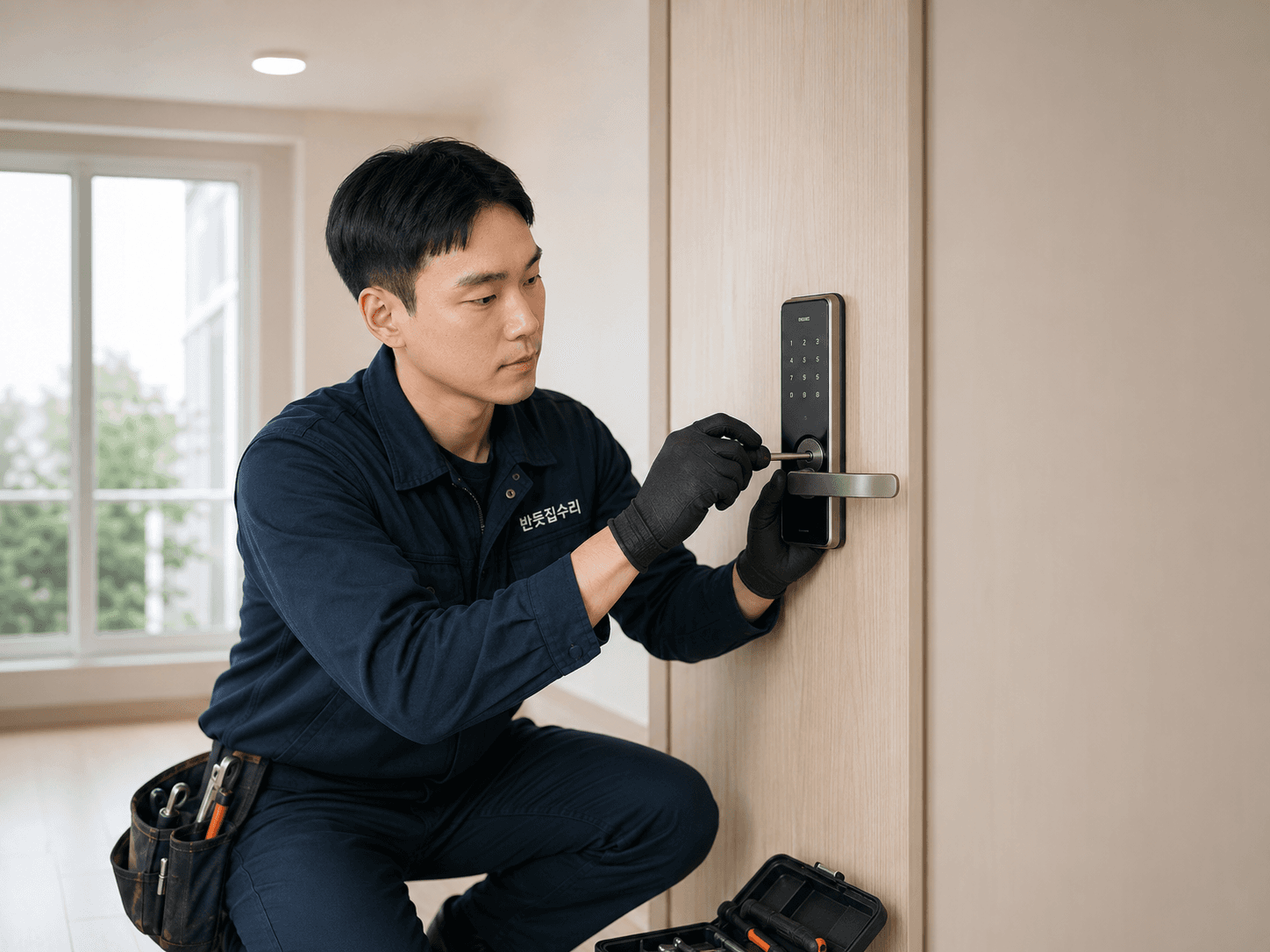 문고리 교체 작업 사진